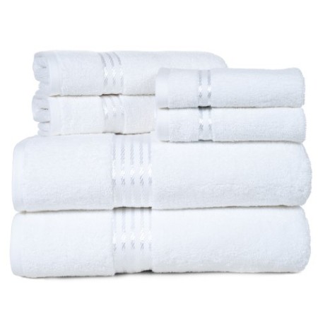 Hastings Home Hastings Home 100 Percent Cotton Hotel 6 Piece Towel Set - White 610932ZFE